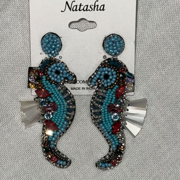 Natasha beaded seahorse earrings - Picture 6 of 11